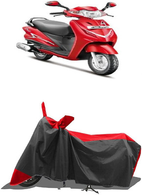 SUGASHRI Waterproof Two Wheeler Cover for Hero(Duet VX 110CC BS6, Red, Black)