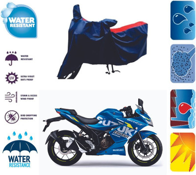 Mdstar Waterproof Two Wheeler Cover for Suzuki(Gixxer SF 250, Red, Blue)