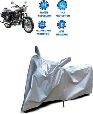 CODOKI Two Wheeler Cover for Royal Enfield(Bullet 500, Silver)