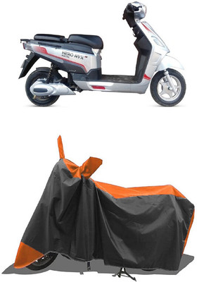 SUGASHRI Waterproof Two Wheeler Cover for Hero(Electric NYX e5 BS6, Orange, Black)