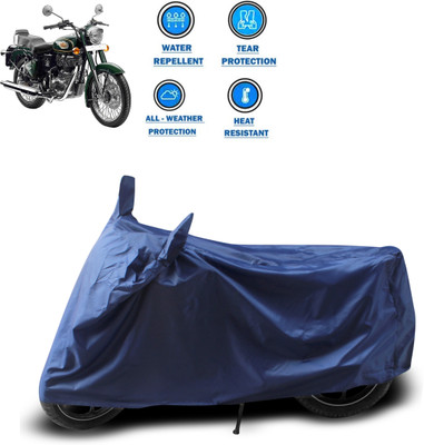 CODOKI Two Wheeler Cover for Royal Enfield(Bullet 500, Blue)