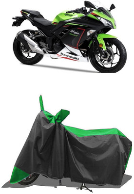 SUGASHRI Waterproof Two Wheeler Cover for Kawasaki(300 BS6, Green, Black)