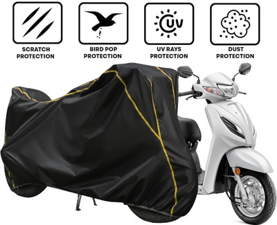 Kishori Enterprises Waterproof Two Wheeler Cover for Honda(Activa 6G, Black, Yellow)