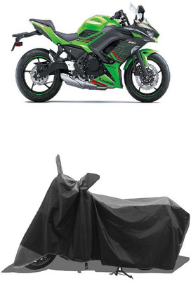 SUGASHRI Waterproof Two Wheeler Cover for Kawasaki(Ninja 650 BS6, Grey, Black)