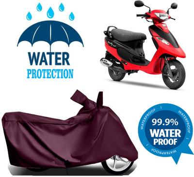 Mdstar Waterproof Two Wheeler Cover for TVS(Pep Plus BS6, Maroon)