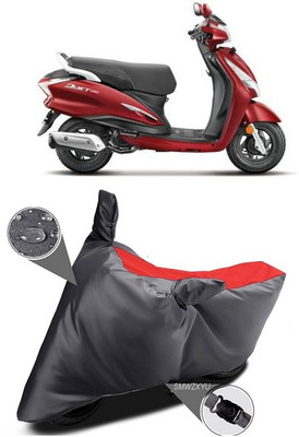 smwzxyu Waterproof Two Wheeler Cover for Mahindra(Duro 125, Black, Red)