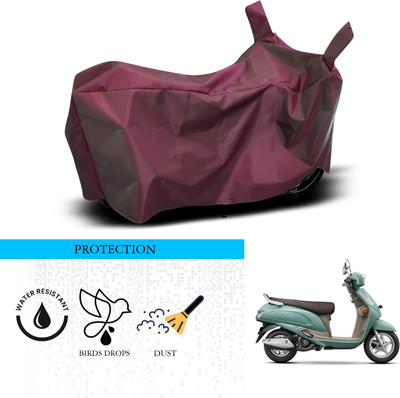 ANTHUB Waterproof Two Wheeler Cover for Suzuki(Access, Maroon)