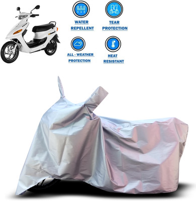 GOSHIV-car and bike accessories Two Wheeler Cover for Indus(Yo Electron, Silver)