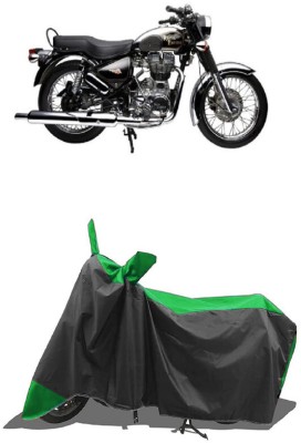 SUGASHRI Waterproof Two Wheeler Cover for Royal Enfield(Electra Delux, Green, Black)