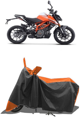 SUGASHRI Waterproof Two Wheeler Cover for KTM(125 Duke BS6, Orange, Black)