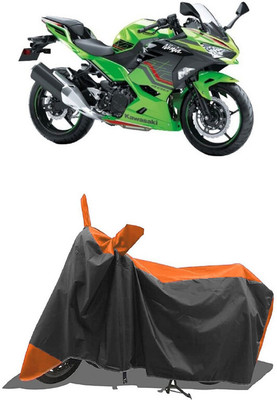 SUGASHRI Waterproof Two Wheeler Cover for Kawasaki(Ninja 400 BS6, Orange, Black)