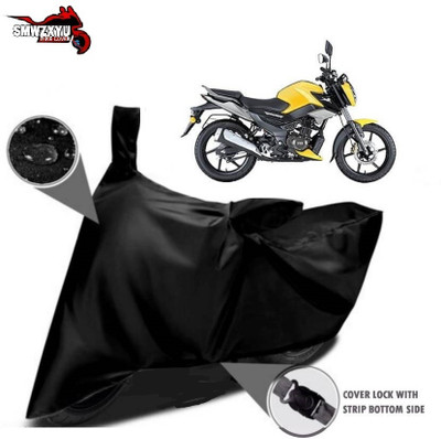 SK AUTO Waterproof Two Wheeler Cover for TVS(Apache 150, Black)