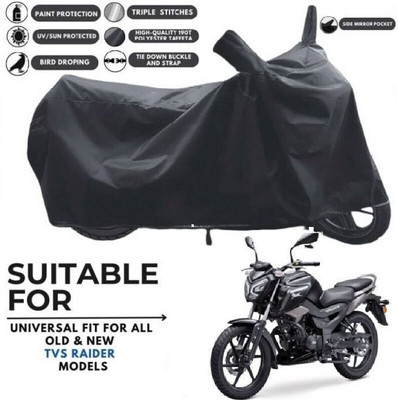 SK AUTO Waterproof Two Wheeler Cover for TVS(Raider, Black)