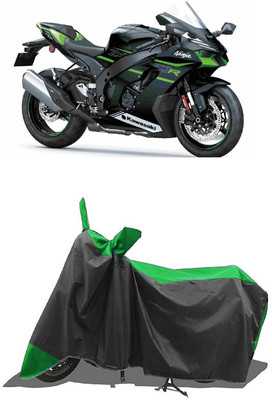 SUGASHRI Waterproof Two Wheeler Cover for Kawasaki(Ninja ZX-10R BS6, Green, Black)