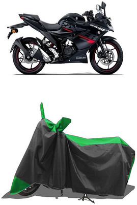 SUGASHRI Waterproof Two Wheeler Cover for Suzuki(Gixxer SF, Green, Black)