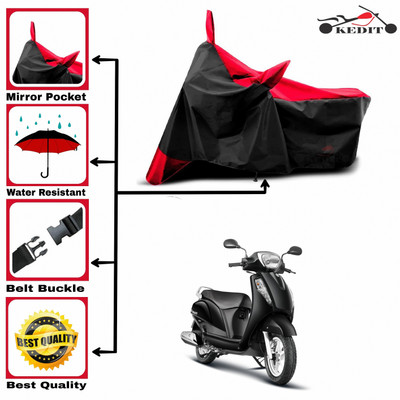SK AUTO Two Wheeler Cover for Suzuki(Access, Red, Black)