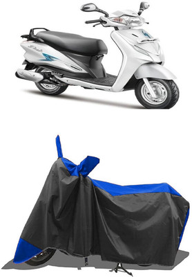 SUGASHRI Waterproof Two Wheeler Cover for Hero(Duet VX 110CC, Blue, Black)