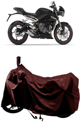 SUGASHRI Waterproof Two Wheeler Cover for Triumph(Street Triple, Maroon)