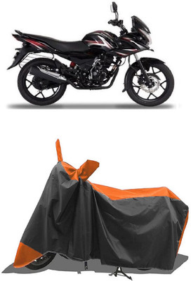 SUGASHRI Waterproof Two Wheeler Cover for Bajaj(Discover 150 f, Orange, Black)