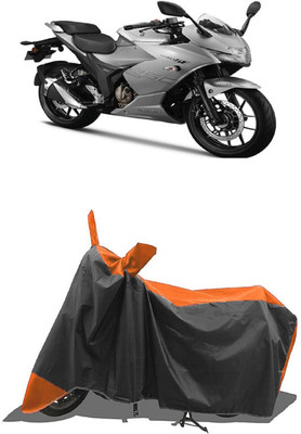 SUGASHRI Waterproof Two Wheeler Cover for Suzuki(Gixxer 250, Orange, Black)