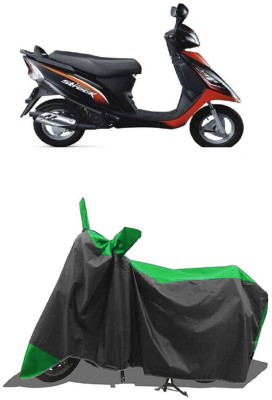 SUGASHRI Waterproof Two Wheeler Cover for TVS(Scooty Streak, Green, Black)