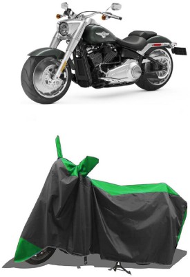 SUGASHRI Waterproof Two Wheeler Cover for Harley Davidson(Fat Boy, Green, Black)