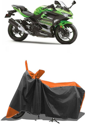 SUGASHRI Waterproof Two Wheeler Cover for Kawasaki(Ninja 400, Orange, Black)