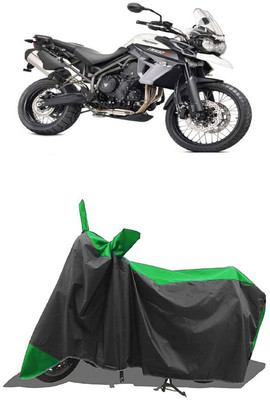 SUGASHRI Waterproof Two Wheeler Cover for Triumph(Tiger 800 XCA, Green, Black)