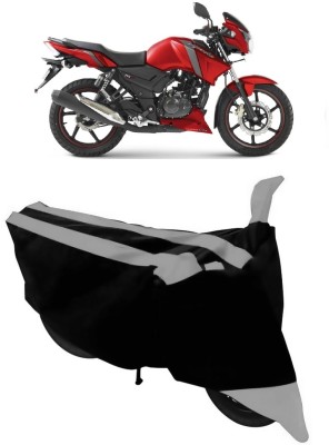 GANPRA Two Wheeler Cover for TVS(Apache RTR 160, Black, Grey)