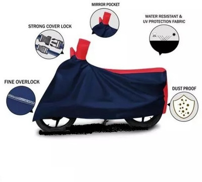 SK AUTO Waterproof Two Wheeler Cover for Hero(Splendor Plus, Red, Blue)