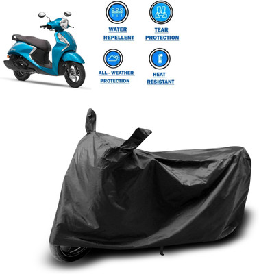CODOKI Two Wheeler Cover for Yamaha(Fascino 125 FI, Black)