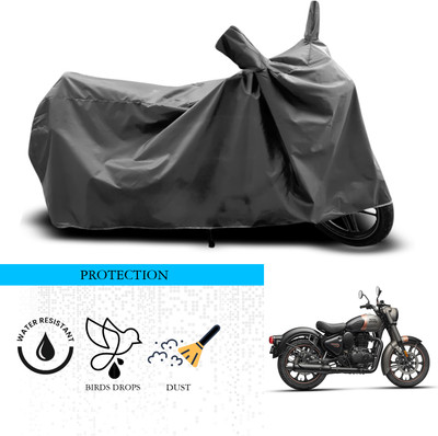 ANTHUB Waterproof Two Wheeler Cover for Royal Enfield(Classic Stealth Black, Grey)