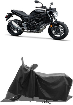 SUGASHRI Waterproof Two Wheeler Cover for Suzuki(SV 650 BS6, Grey, Black)