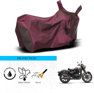 SnehaSales Waterproof Two Wheeler Cover for Royal Enfield(Classic Stealth Black, Maroon)
