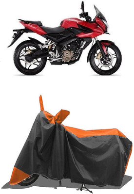 SUGASHRI Waterproof Two Wheeler Cover for Bajaj(Pulsar AS 150, Orange, Black)