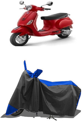 SUGASHRI Waterproof Two Wheeler Cover for Piaggio(Vespa, Blue, Black)