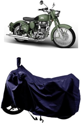 SUGASHRI Waterproof Two Wheeler Cover for Royal Enfield(Battle Green, Blue)