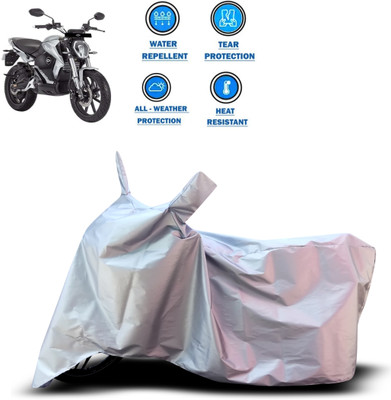 CODOKI Two Wheeler Cover for Revolt(RV 300, Silver)