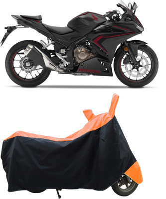 Coxtor Waterproof Two Wheeler Cover for Honda(CBR500R BS6, Orange)