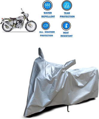 CODOKI Two Wheeler Cover for Royal Enfield(Bullet Trials 500, Silver)