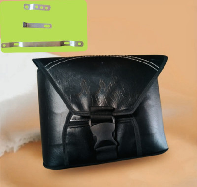 medhansh Black Leather Side Bag lxi One-side Black Leather Motorbike Saddlebag(10 L)