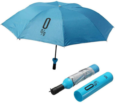 SBTs Double Layer Folding Portable & Compact Bottle Umbrella With UV Protection Umbrella(Blue)