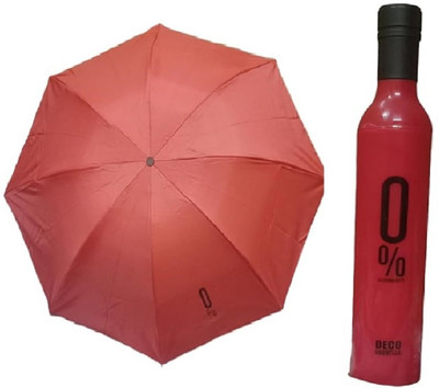 SBTs Bottle umbrella Newest Windproof Double Layer with Cover Umbrella Umbrella(Red)