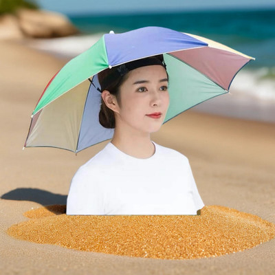 INFISPACE Rain and Sun Umbrella Hat for Outdoor Games Umbrella(Multicolor)