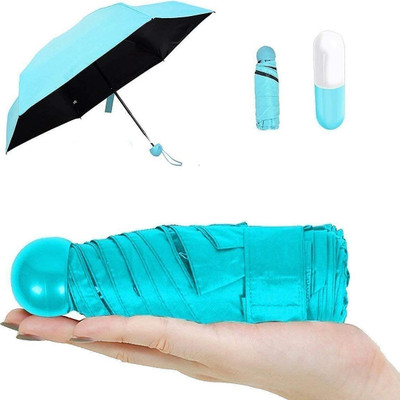SBTs Small and Lightweight Anti-UV Umbrella With Cute Capsule Shape Umbrella(Blue)