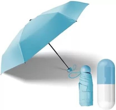 SBTs UV Protection Foldable Mini Cute and Small Capsule Design Umbrella(Multicolor) Umbrella(Blue)