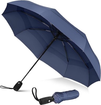 GOPINATH AUTOLINK Windproof Auto Open & Close Purse Umbrellas , 3 Fold Umbrella for man/woman Umbrella(Blue)