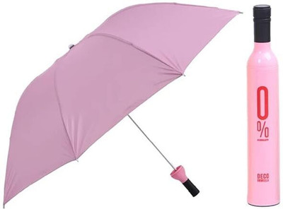SBTs Umbrella with Bottle Cover for UV Protection & Rain Bottle Shape - Pack of 1 Umbrella(Pink)