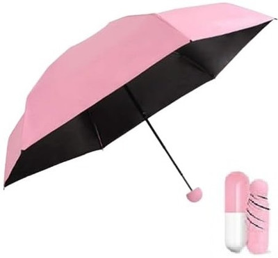 SBTs Stylish Windproof Foldable Capsule Umbrella for UV Protection Rain Outdoor_03 Umbrella(Pink)