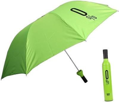 SBTs Double Layered Folding Portable Wine Bottle Umbrella With Cover Stylish Bottle Umbrella(Green)